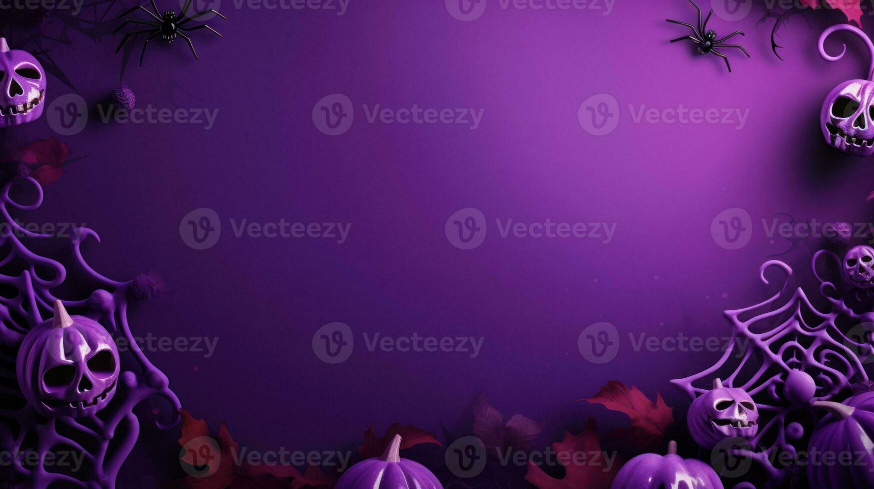 Violet Halloween background. Illustration AI Generative photo