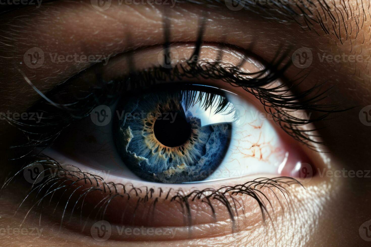 Closeup photo of eye. Illustration AI Generative