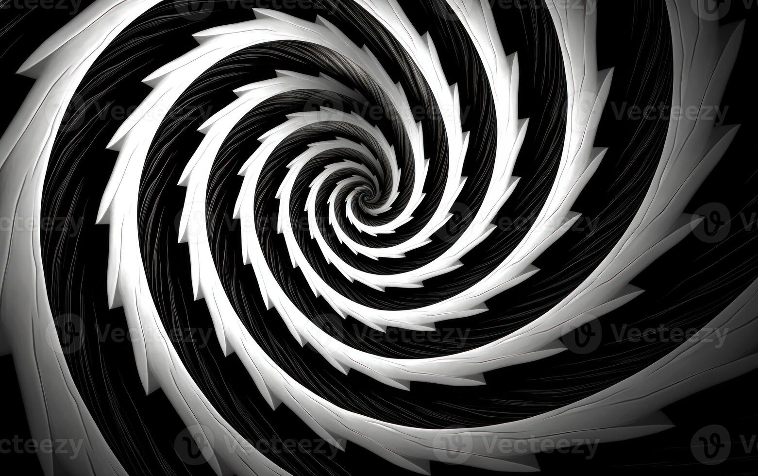 Black and white spiral background. Illustration photo