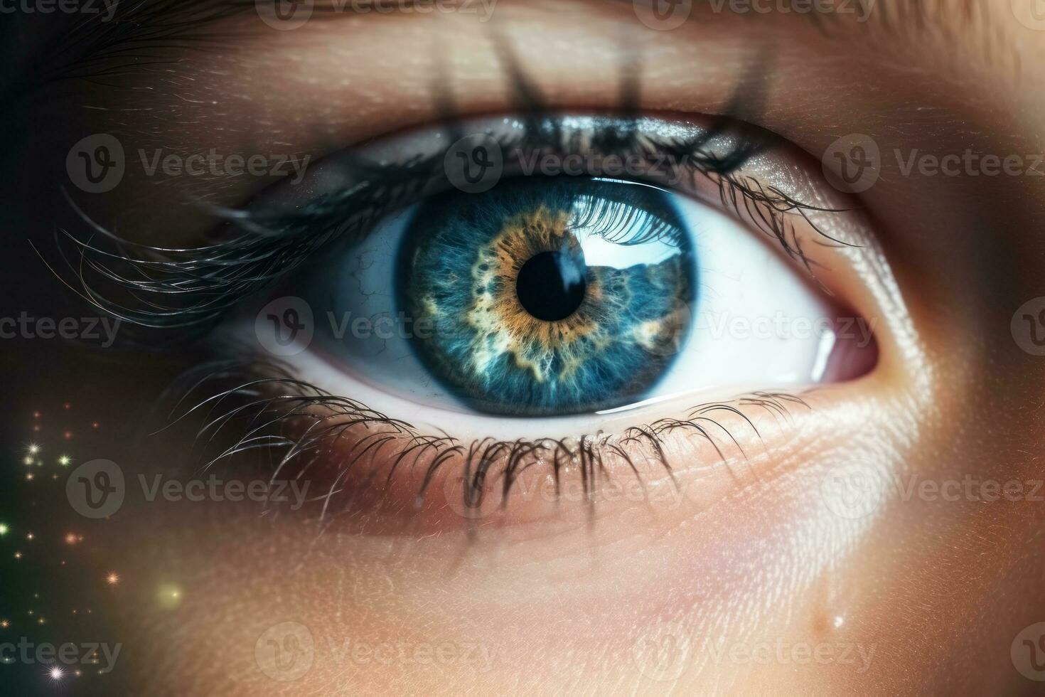 Closeup photo of eye. Illustration AI Generative