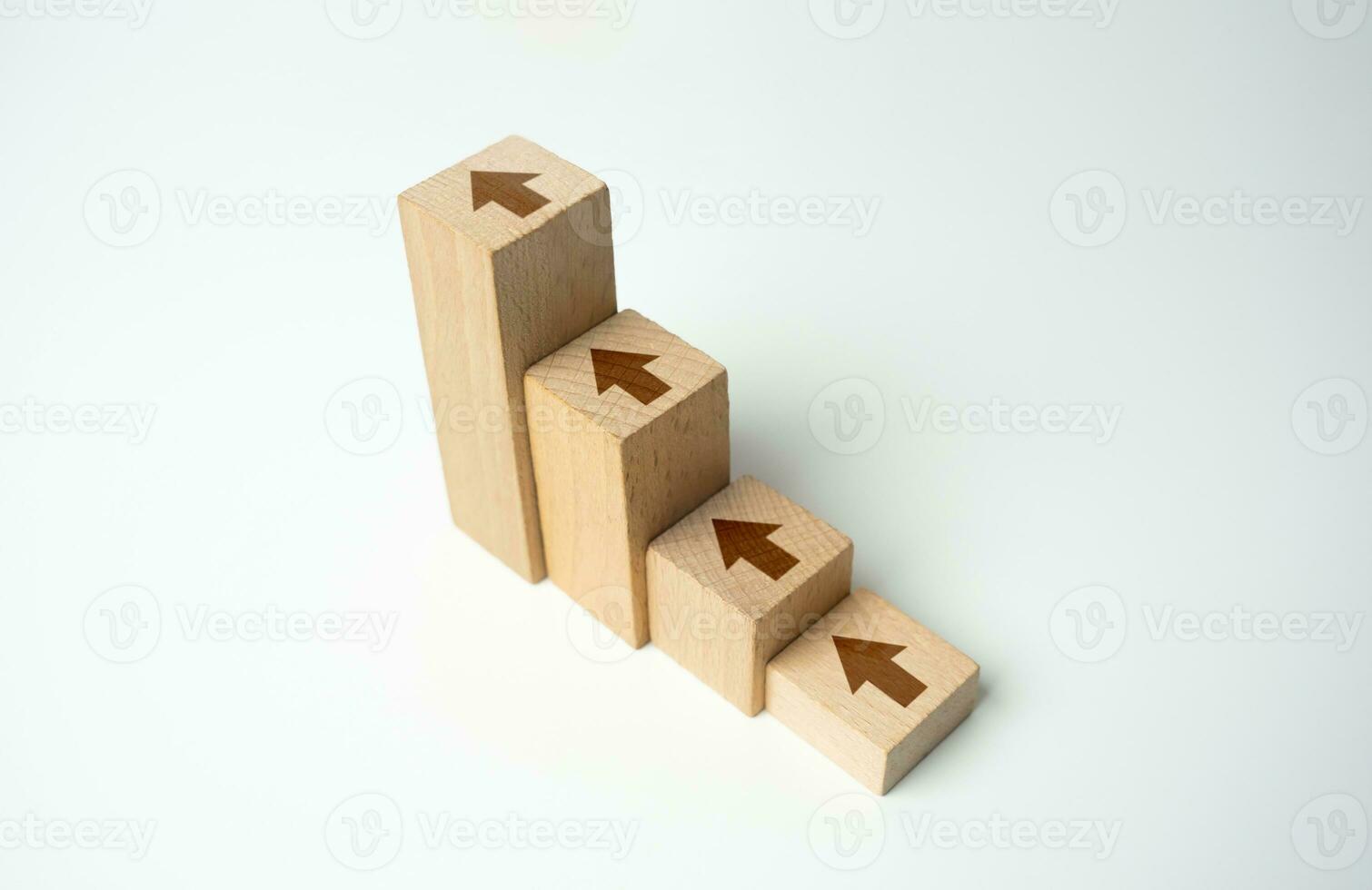 Steps with arrows going up. Growth and achieve new heights. Uptrend. Upward trend. Increasing chart. Raise and grow. Movement towards the goal. Motivation, self-development. Achieve success photo