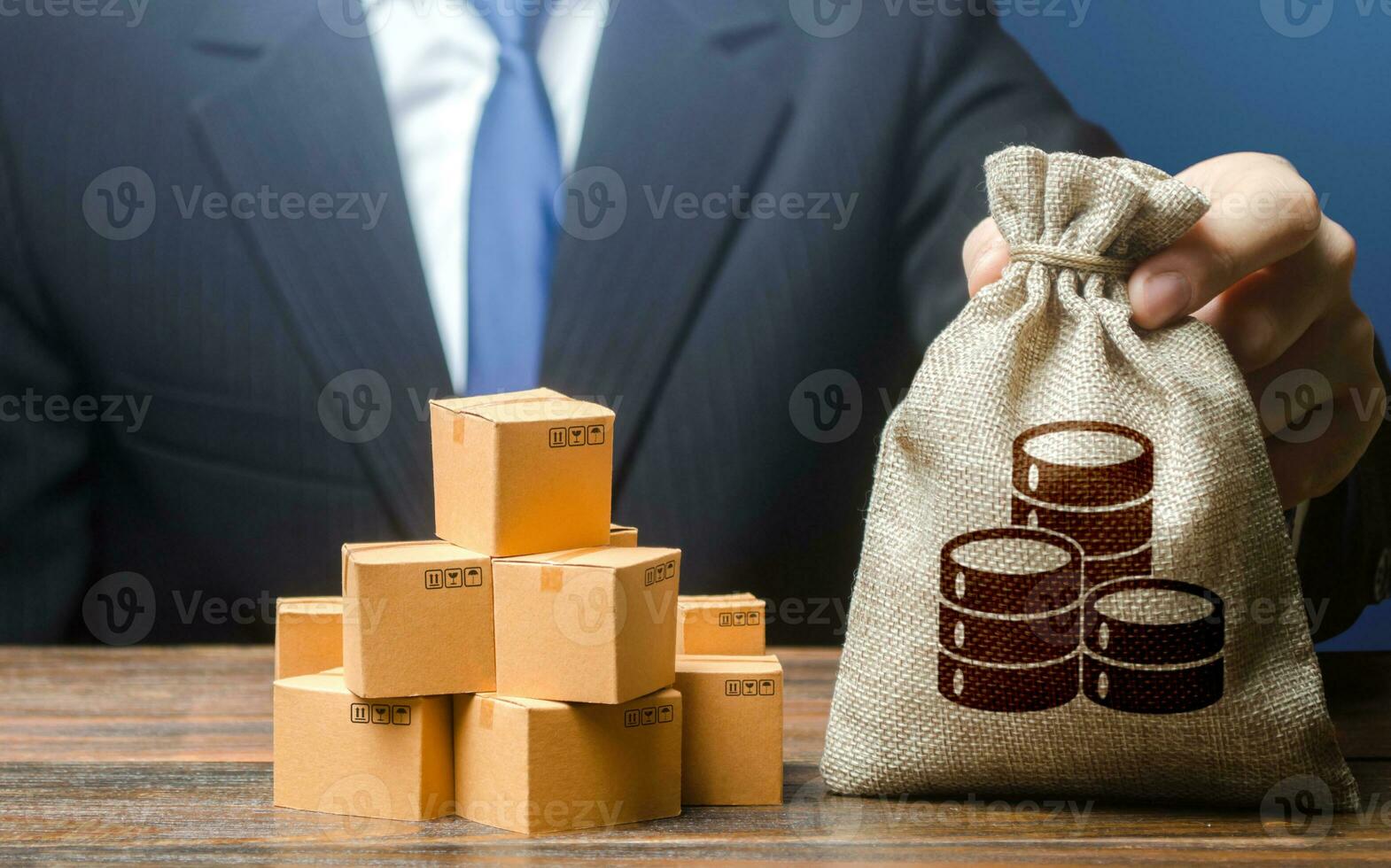 Businessman offers a contract for trade. Business negotiations, presented opportunities, and deals are struck. Deal contract terms and conditions, proposed trade, product details, pricing, delivery, photo