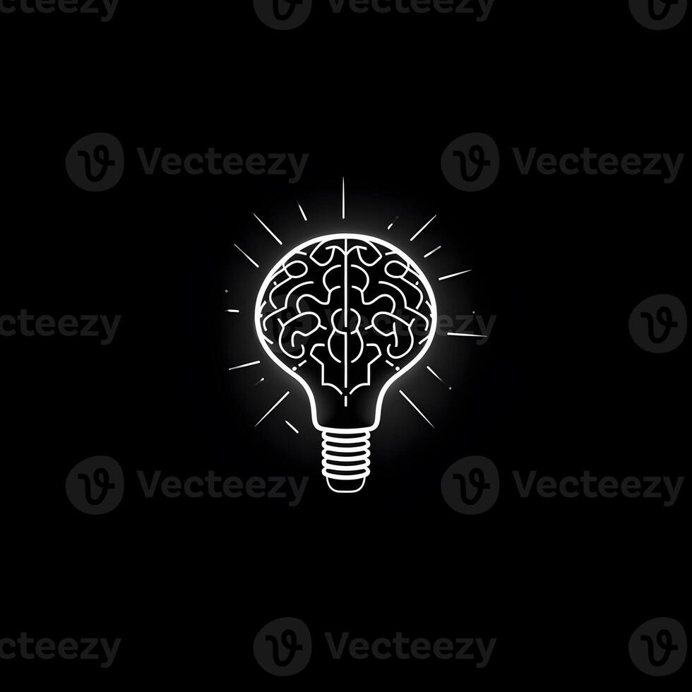 Bulb like brain. Concept of artificial intelligence or machine learning. image photo