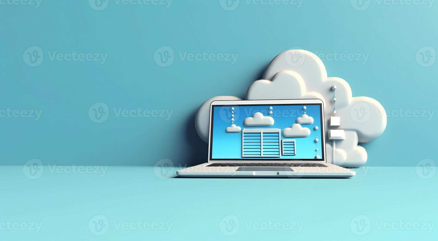 Cloud data storage, database concept illustration. photo