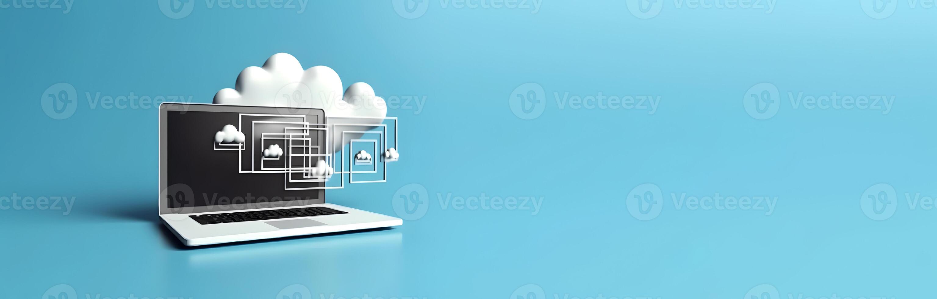 Cloud data storage, database concept illustration. photo