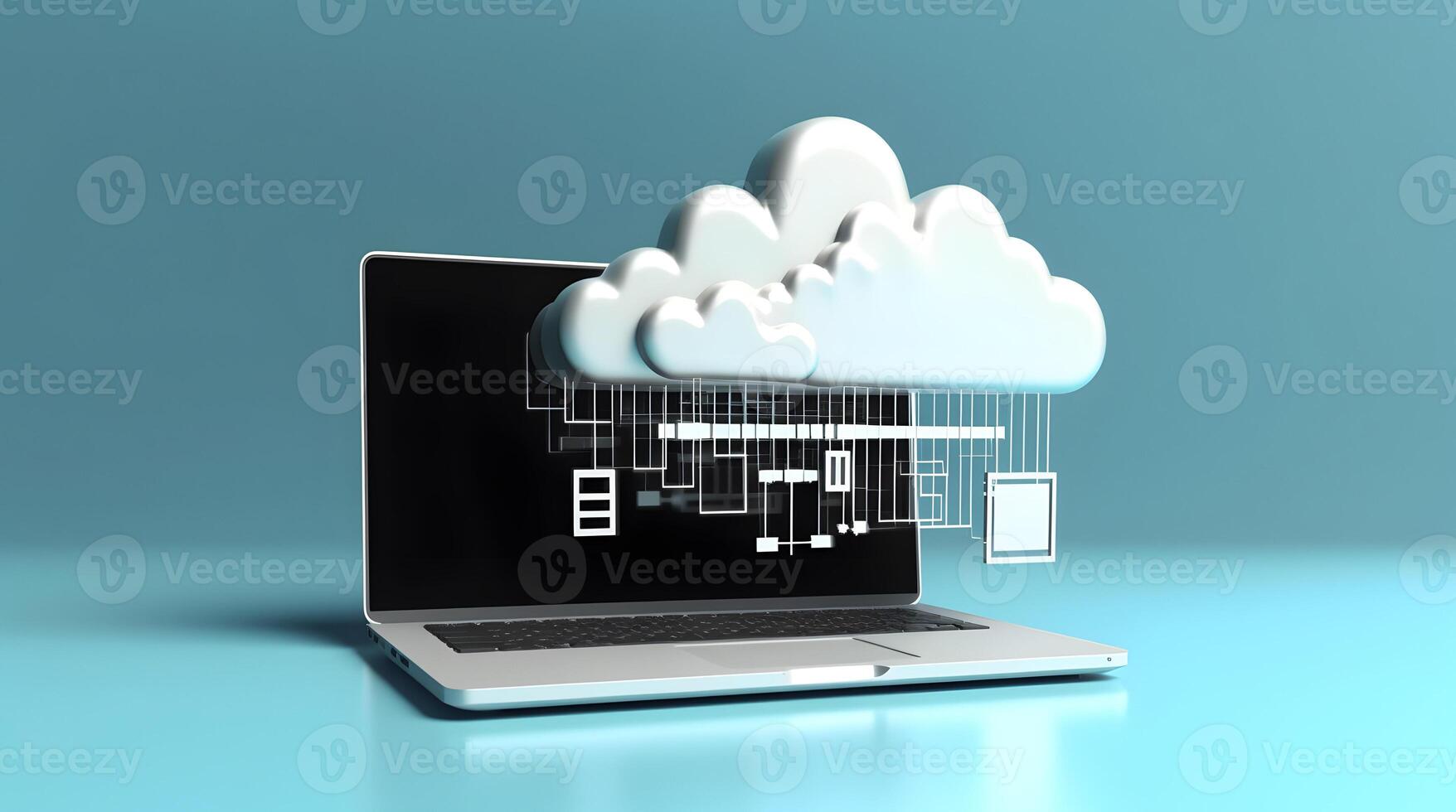 Cloud data storage, database concept illustration. photo