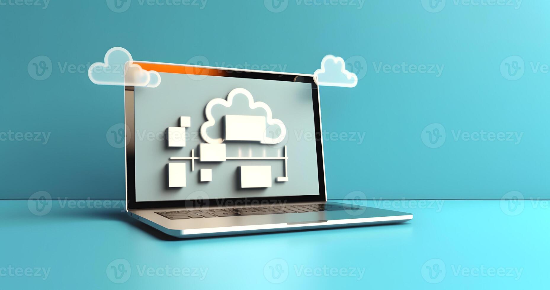 Cloud data storage, database concept illustration. photo