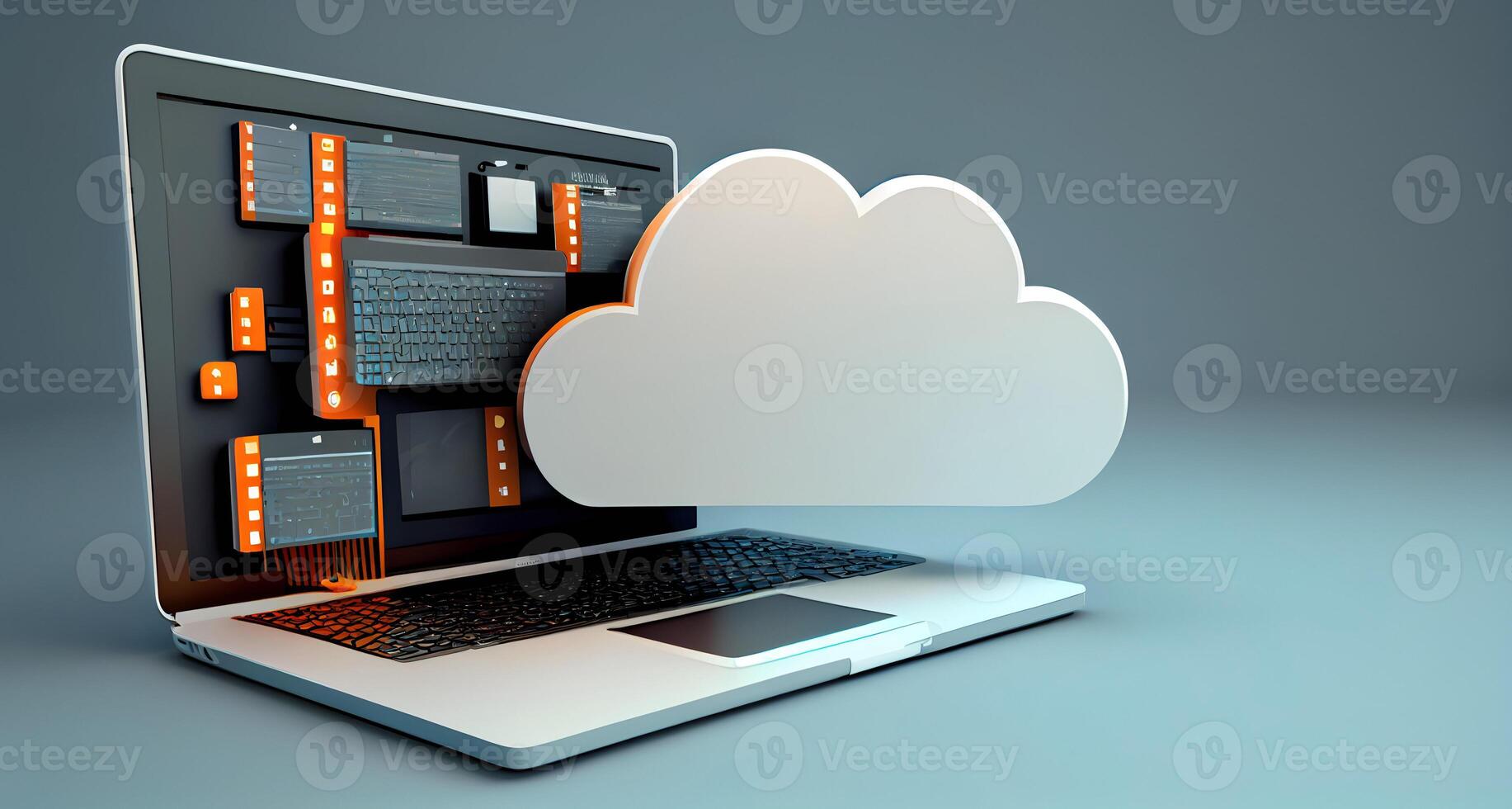 Cloud data storage, database concept illustration. photo