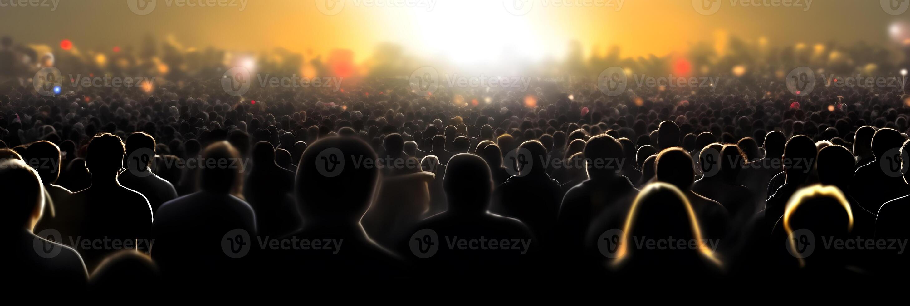 Crowd in the field. Concept of world population day. photo