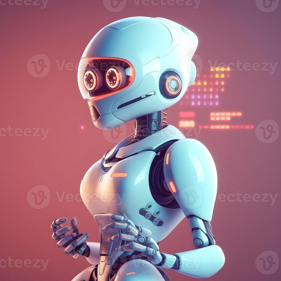 robot con datos información. concepto de chatbot o ai asistente. ai generado foto