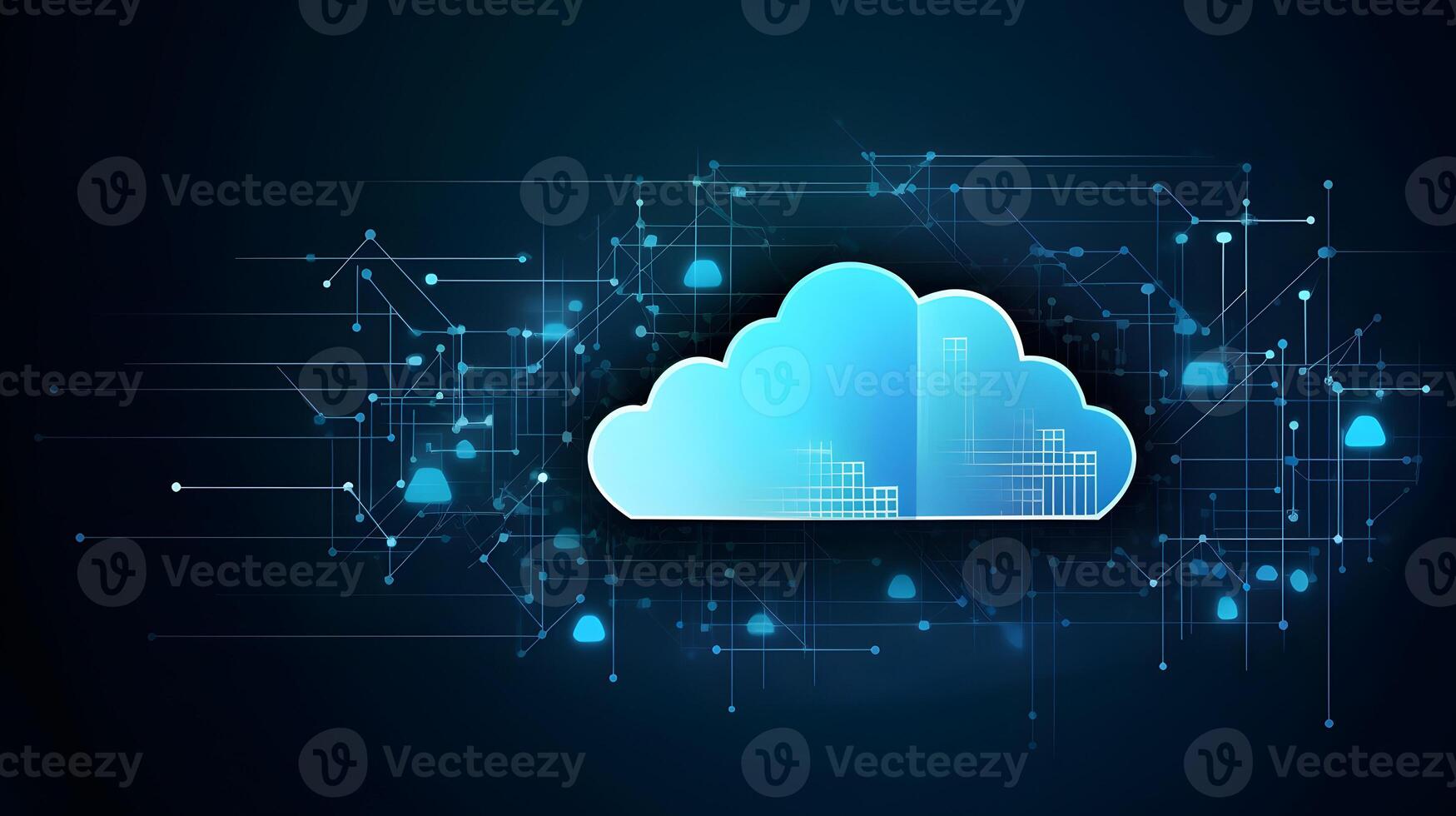 Cloud data storage, data transfer concept. photo