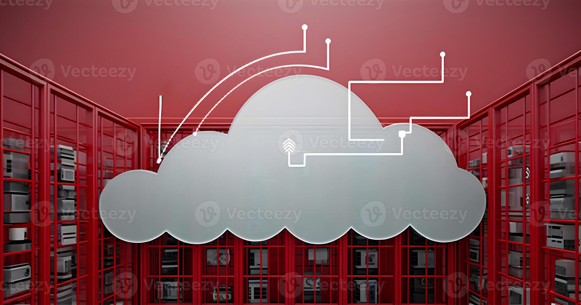 Cloud data storage, data transfer concept. photo