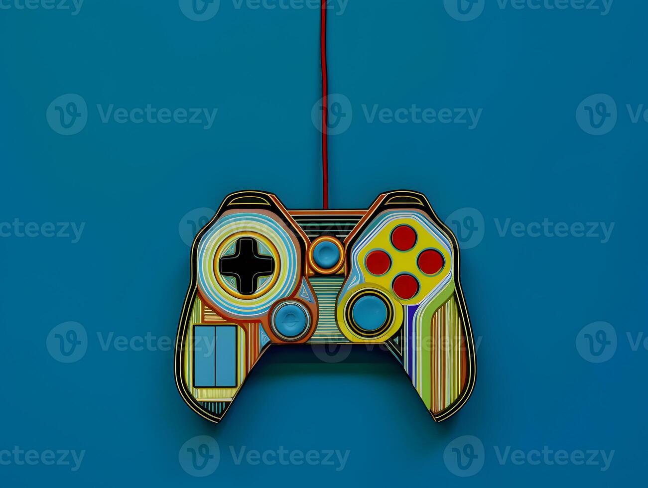 Abstract lines drawing of game controller. photo