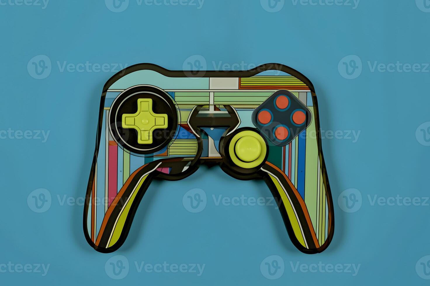 Abstract lines drawing of game controller. photo