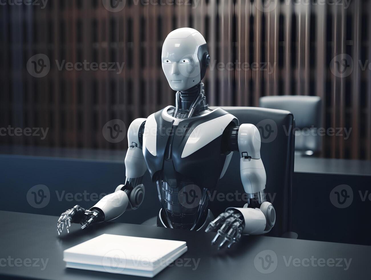 AI robot lawyer in the future. Legal assistance with automation. AI generated photo