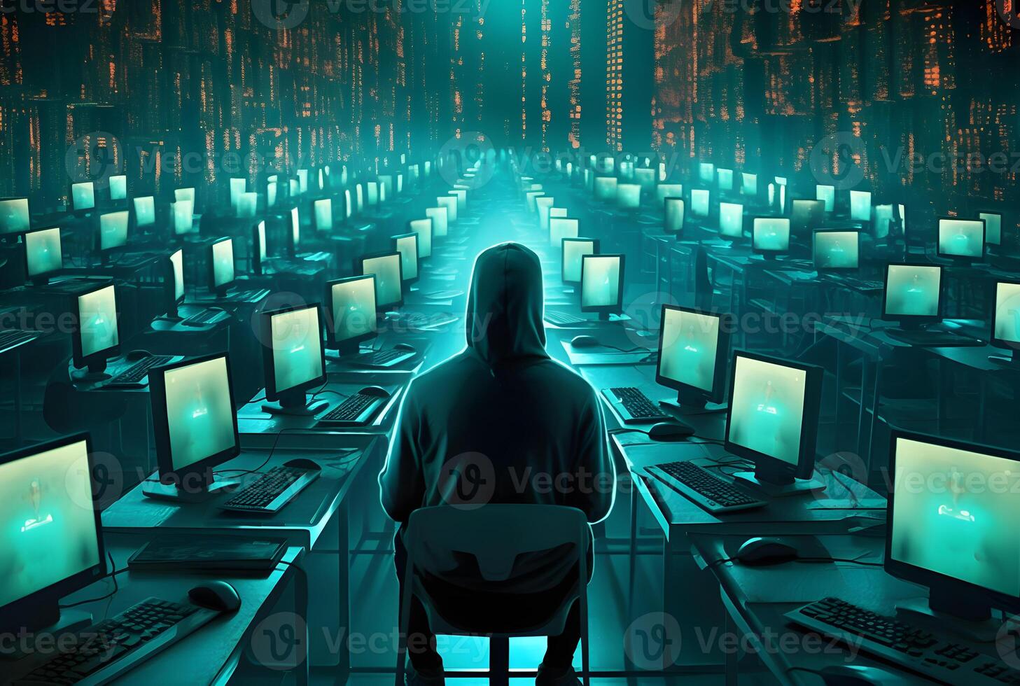 Anonymous hacker. Concept of dark web, cybercrime, cyberattack, etc. image photo