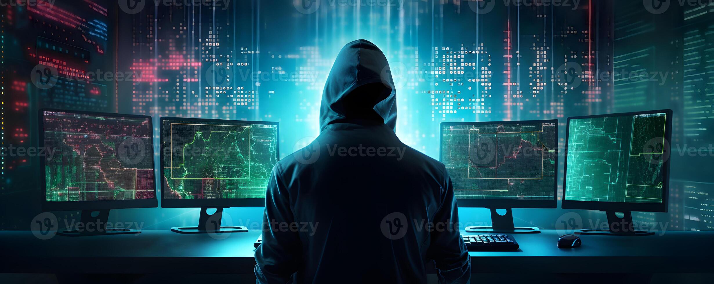 Anonymous hacker. Concept of dark web, cybercrime, cyberattack, etc. image photo