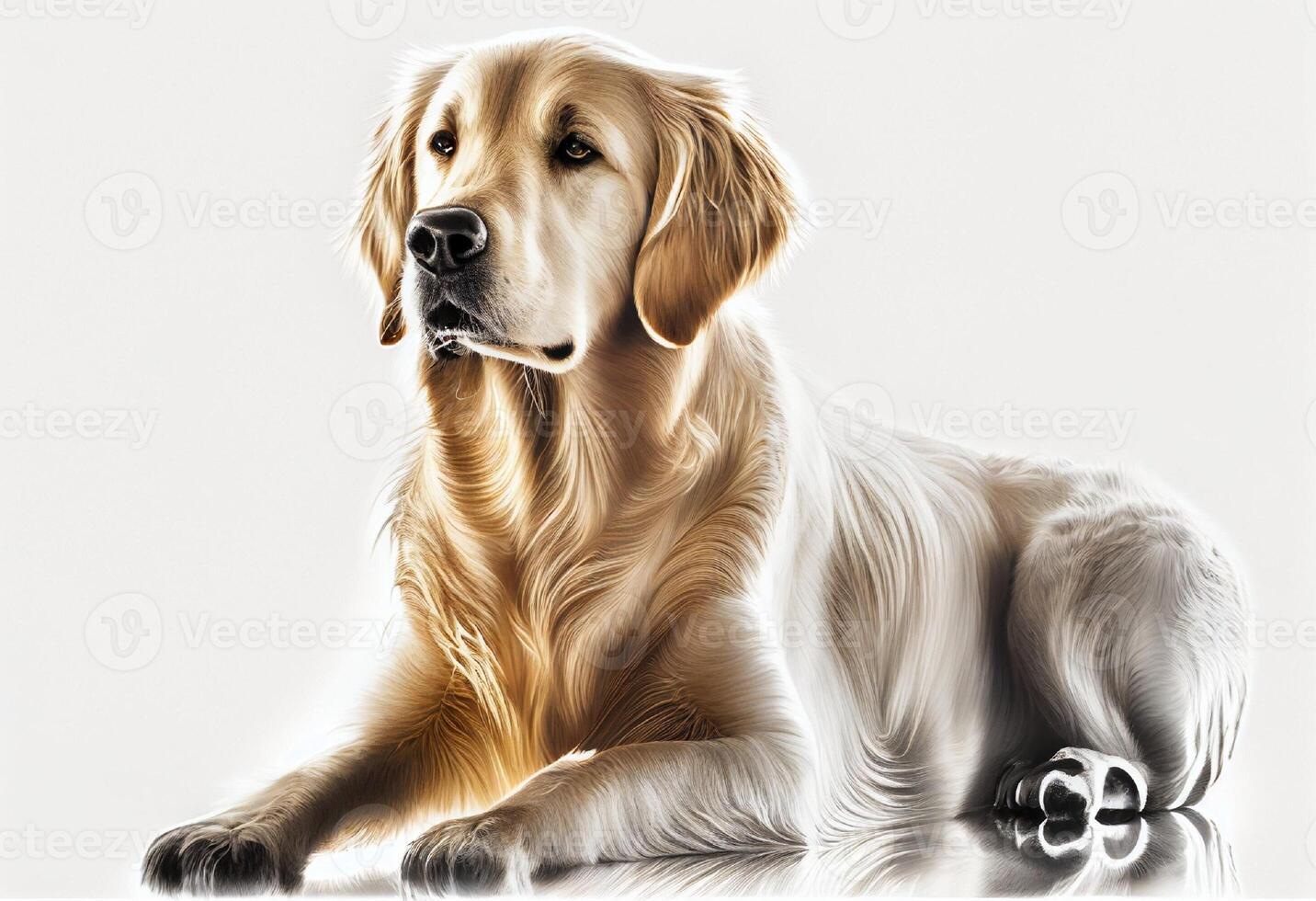 portrait of a golden retriever looking at the camera create with photo