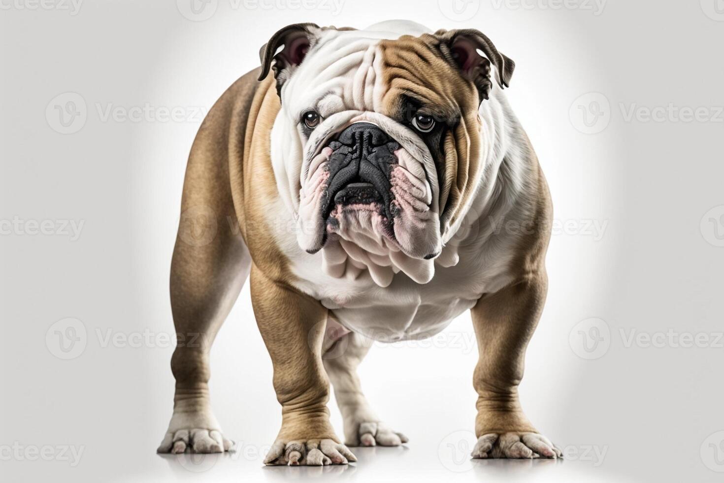 portrait of standing english bulldog isolated on white background created by photo