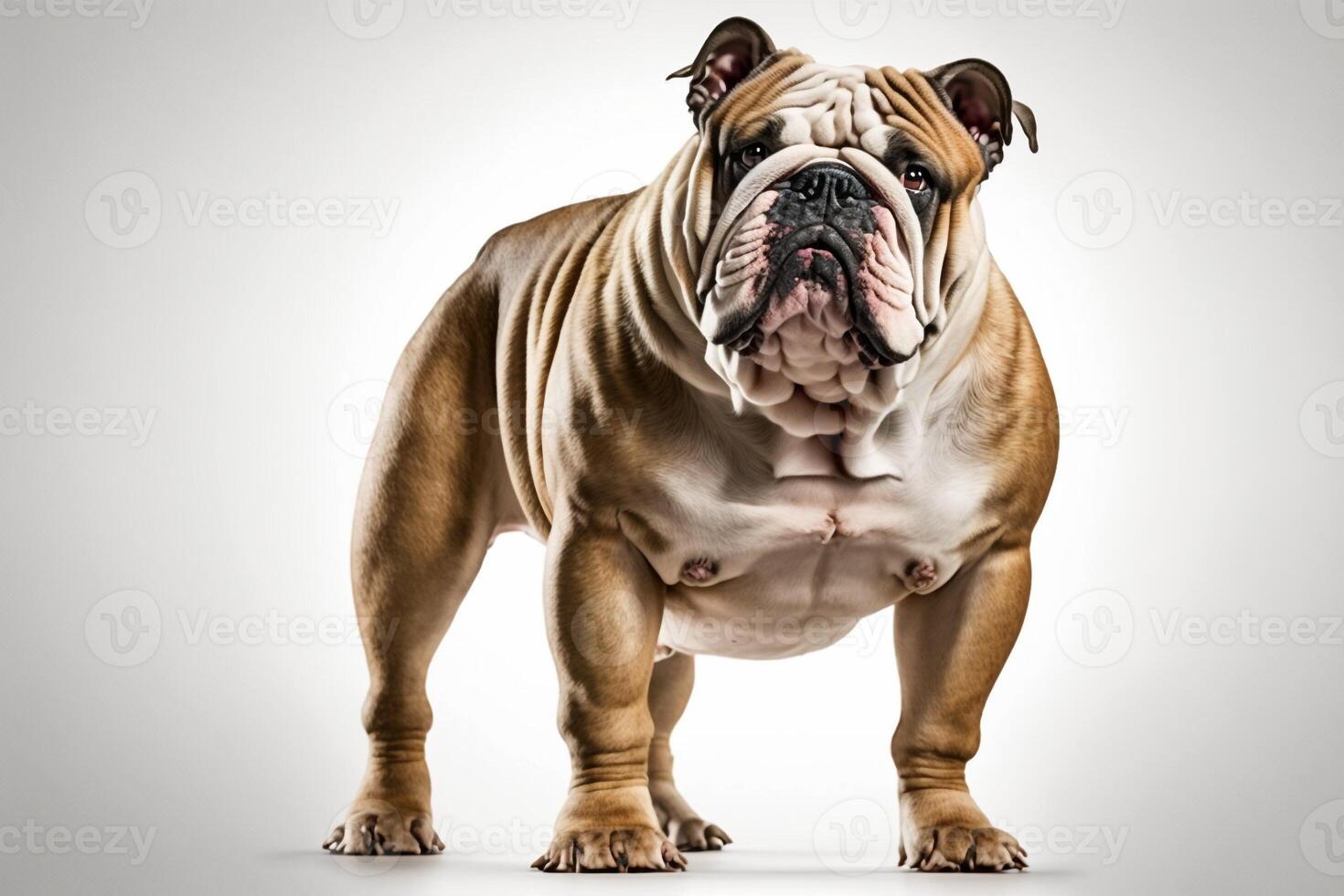 portrait of standing english bulldog isolated on white background created by photo