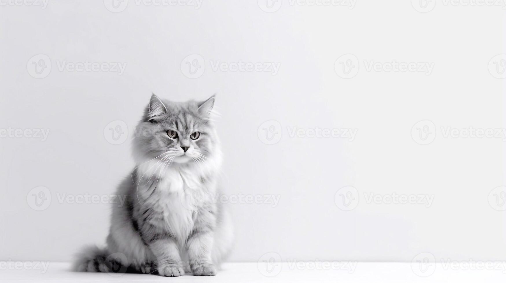 Little cat on white background - photo
