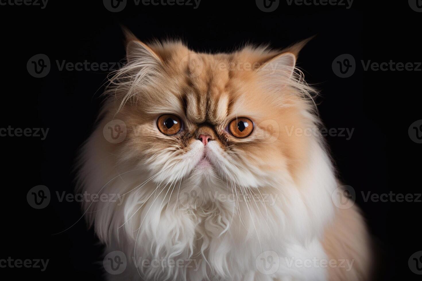 Persian cat on a black background. photo