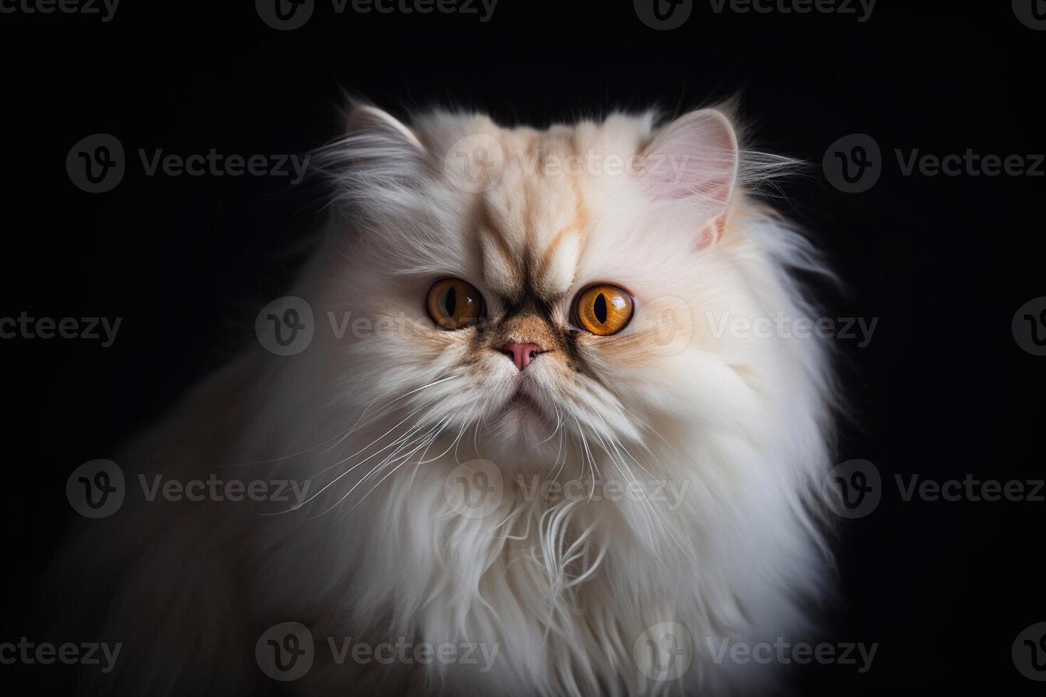 Persian cat on a black background. Close-up portrait. photo