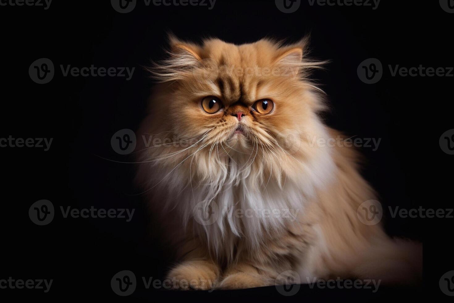 Persian cat on a black background. Close-up portrait. photo