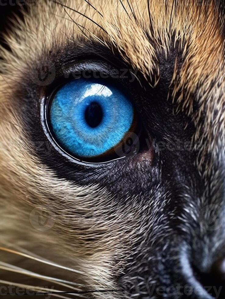 de cerca de el ojo de un de cola anillada lémur foto