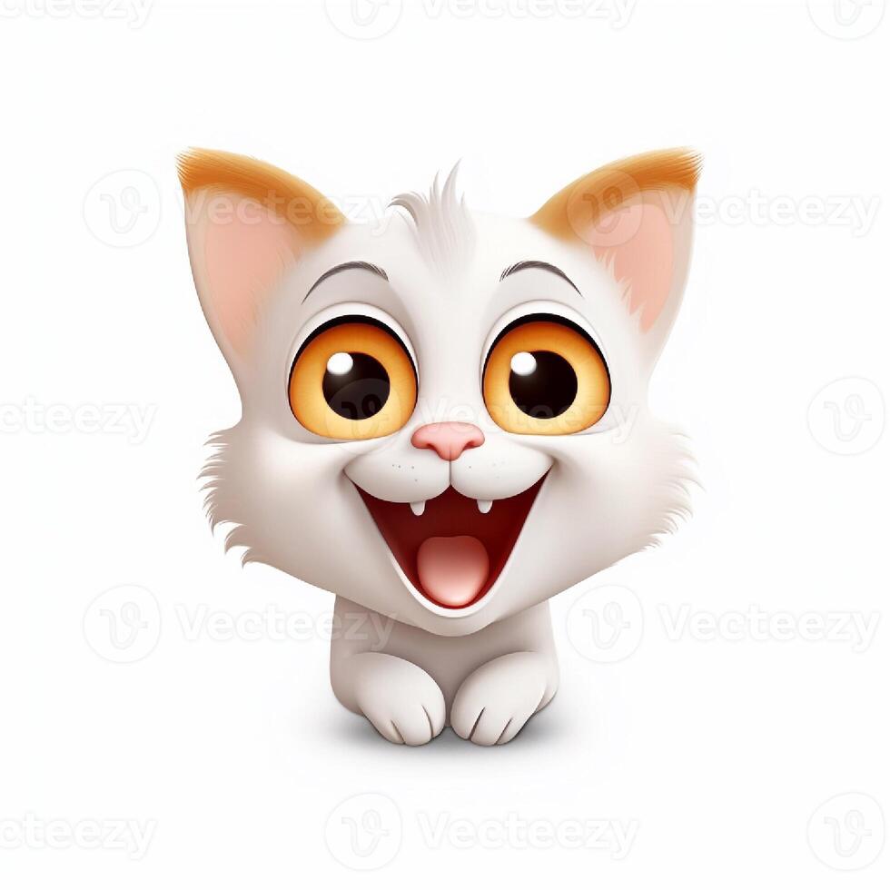 Funny cat isolated on white background. photo