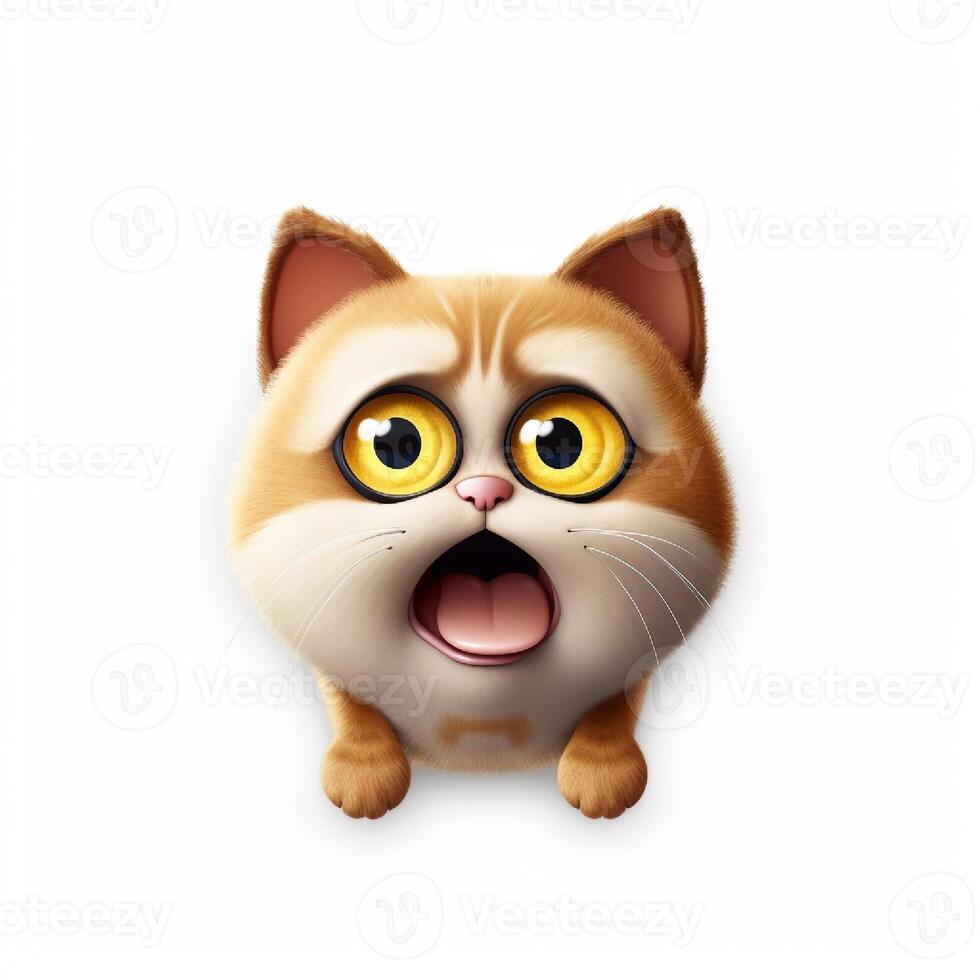 Funny cat isolated on white background. photo