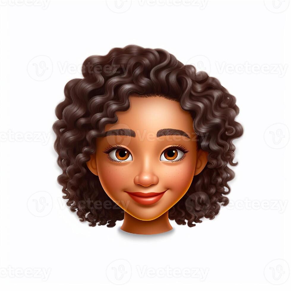 Portrait of a beautiful young woman with curly hair. photo