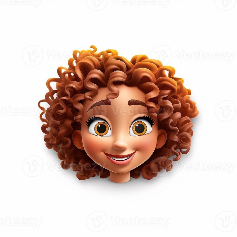 Portrait of a beautiful young woman with curly hair. photo