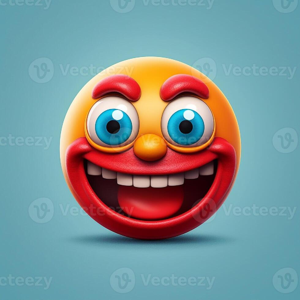 3d happy emoji. generative ai photo