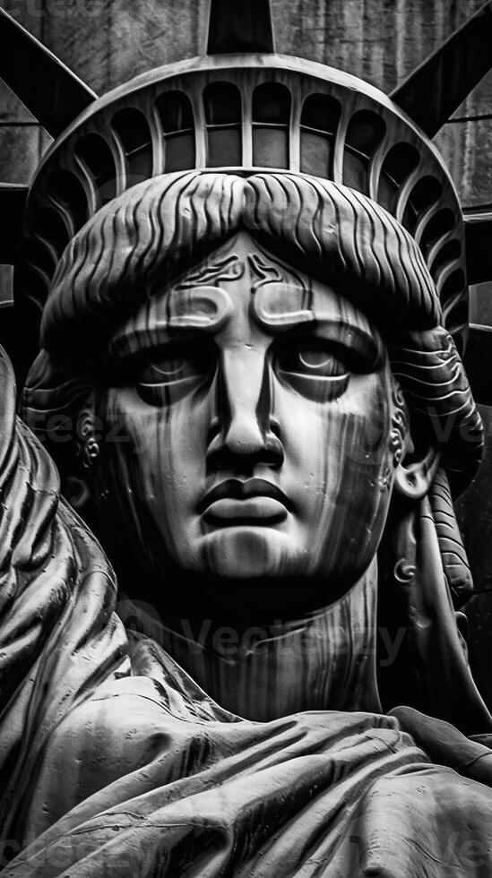 Statue of Liberty in New York City, USA. Close up. generative ai photo