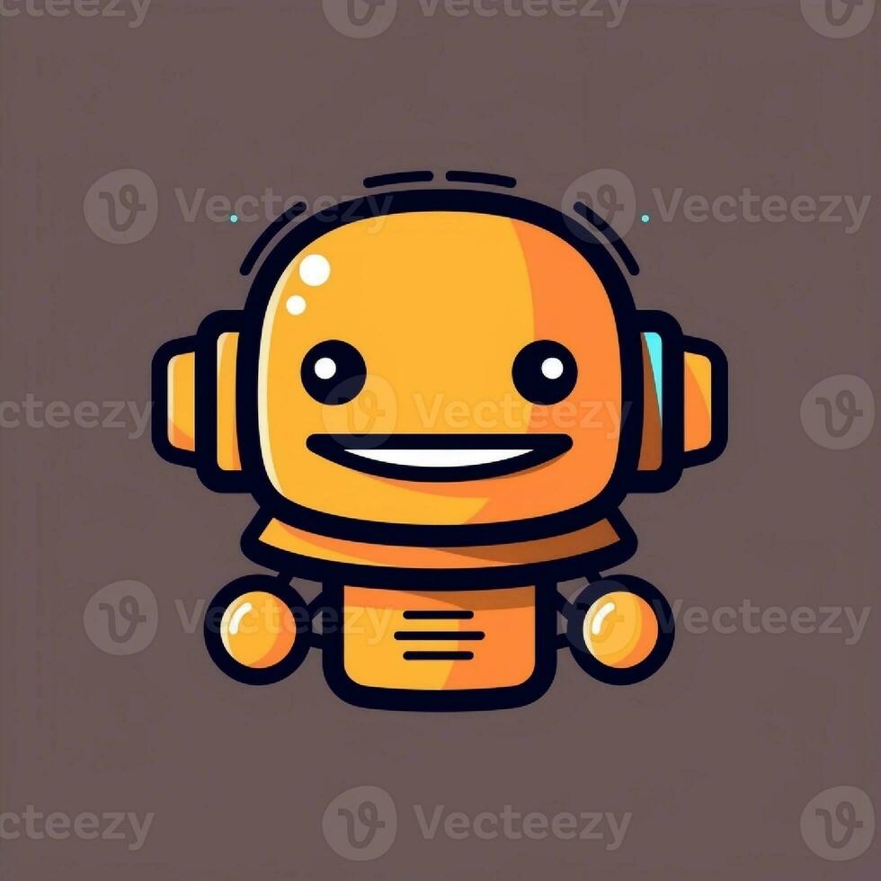 a cute mascot logo of robot photo