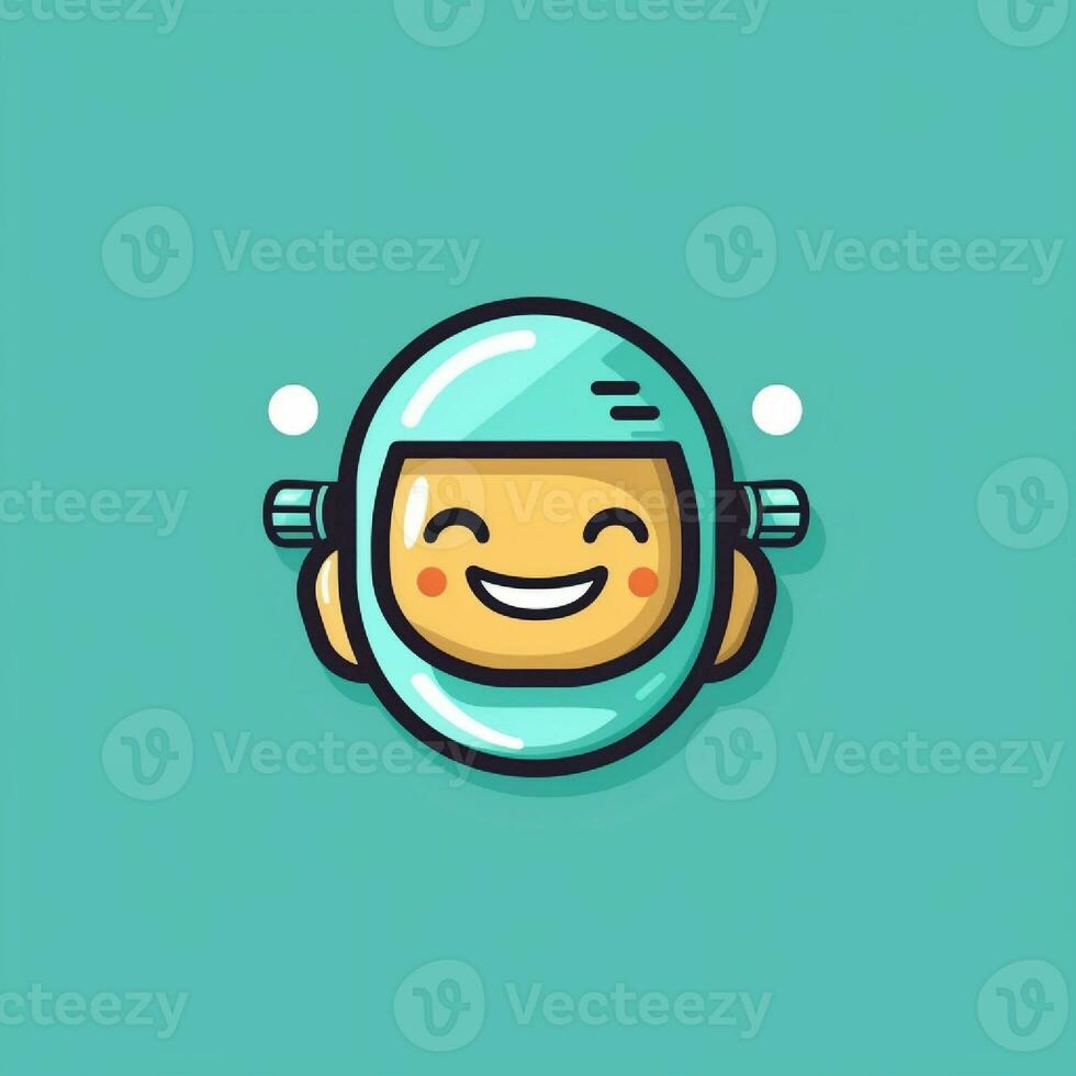 a cute mascot logo of robot photo