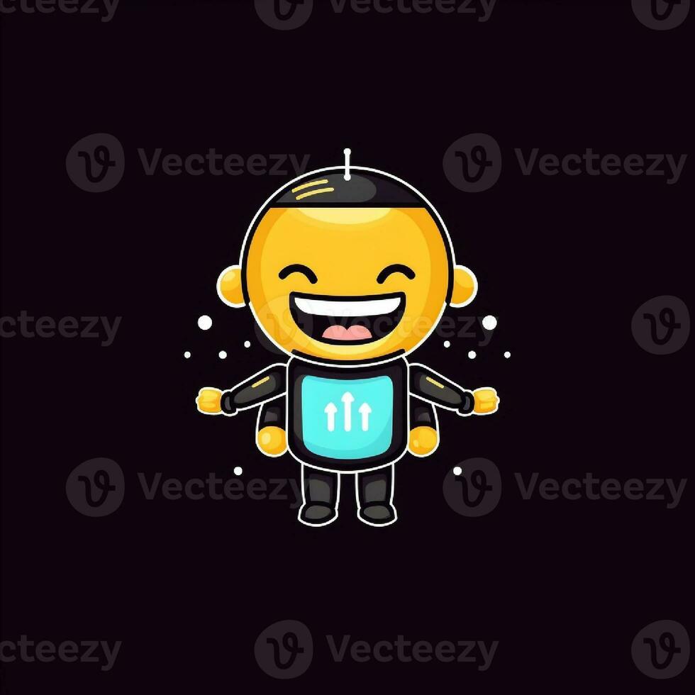 a cute mascot logo of robot photo