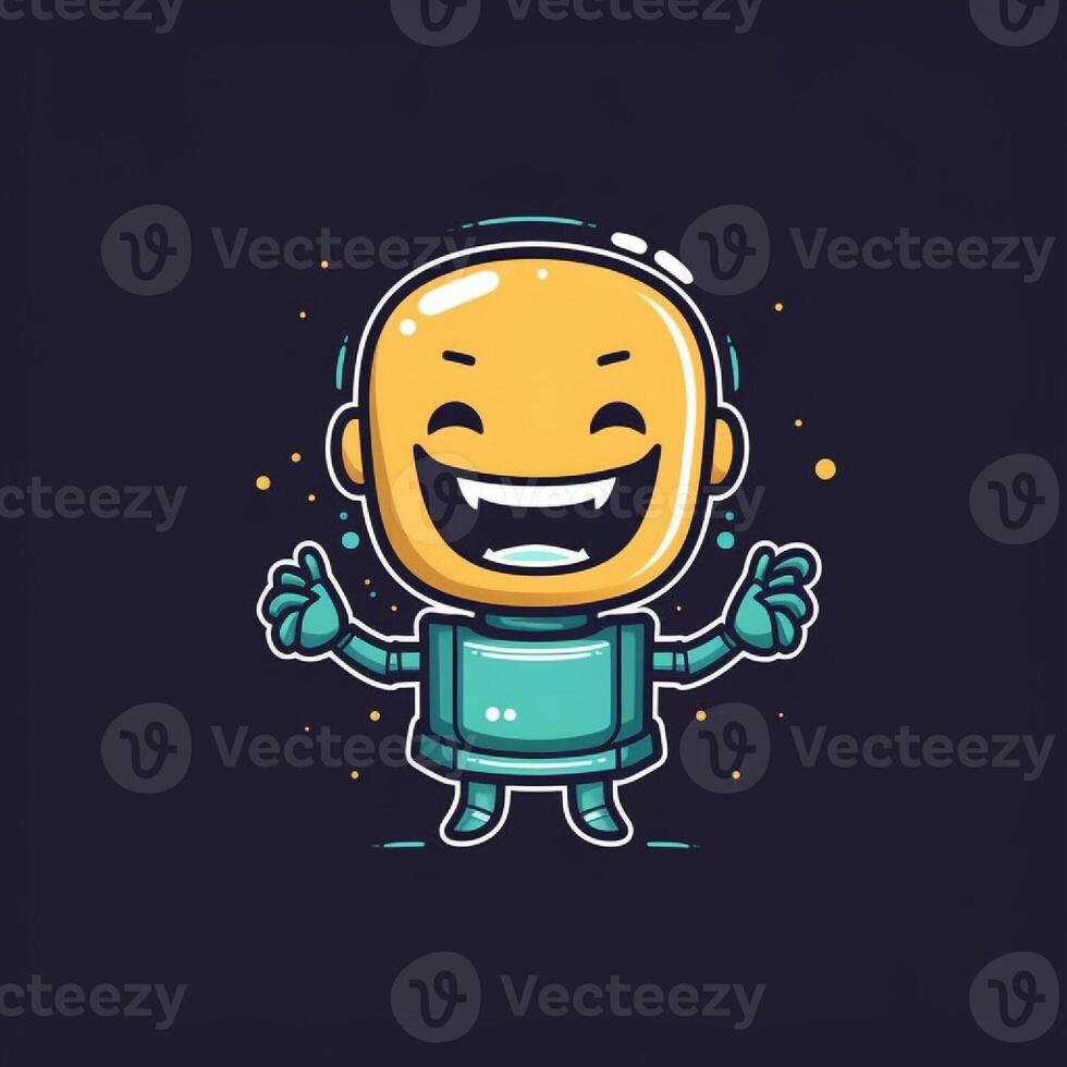 a cute mascot logo of robot photo