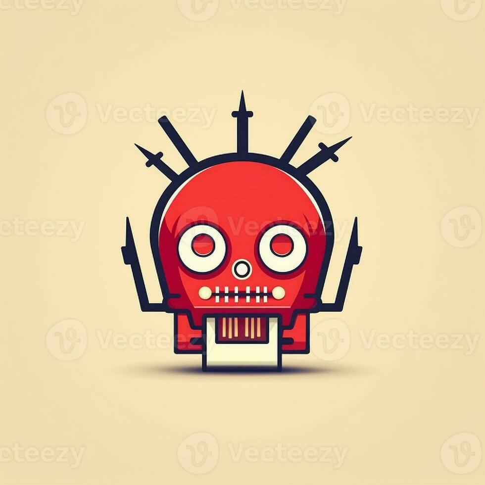 a cute mascot logo of robot photo