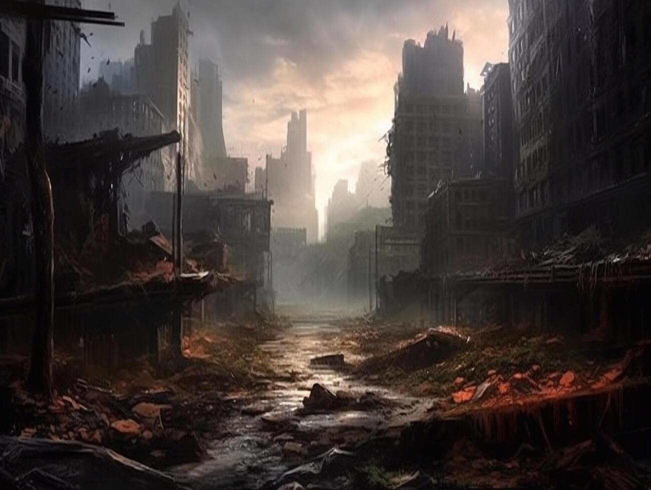 City Ruin Background