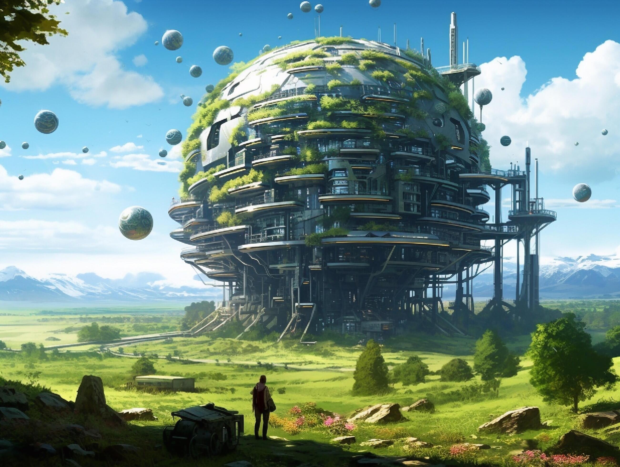 Solarpunk  City, Fantasy landscape, Eco city