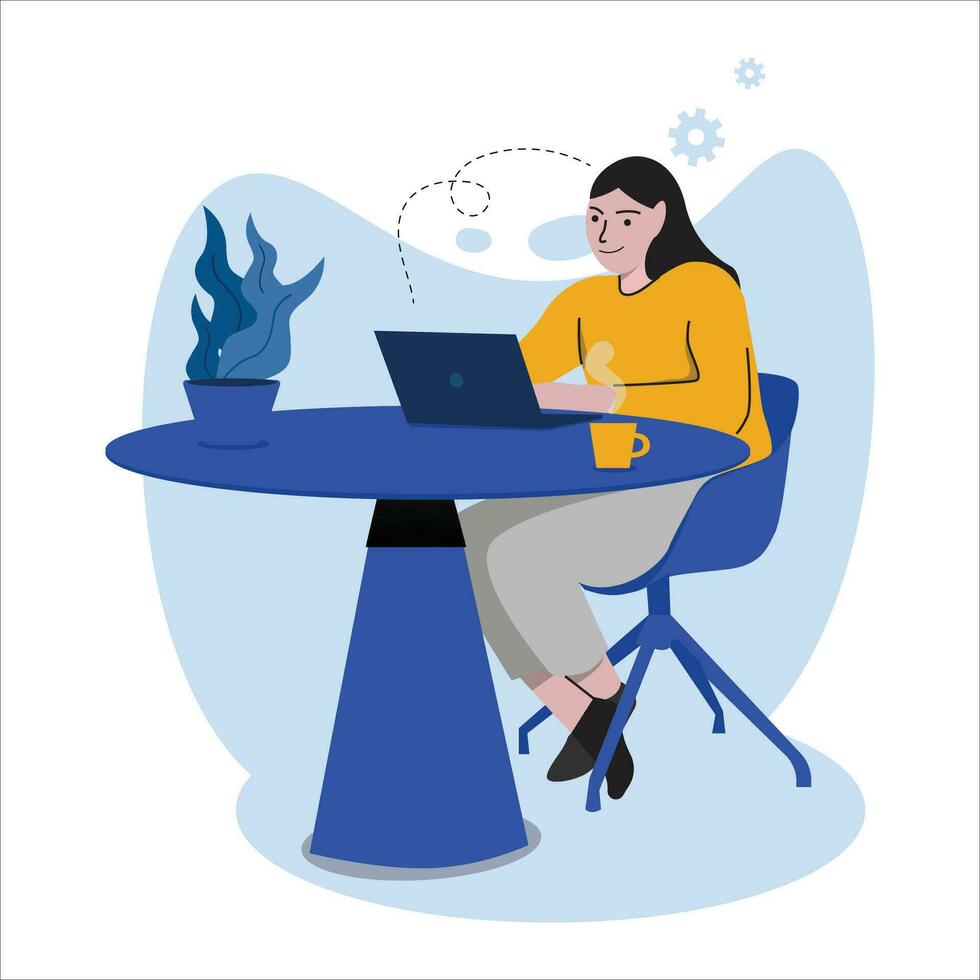 Office syndrome workstation illustration vector