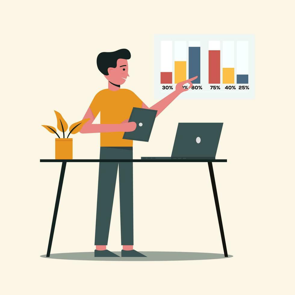 Business grow flat illustration concept art vector