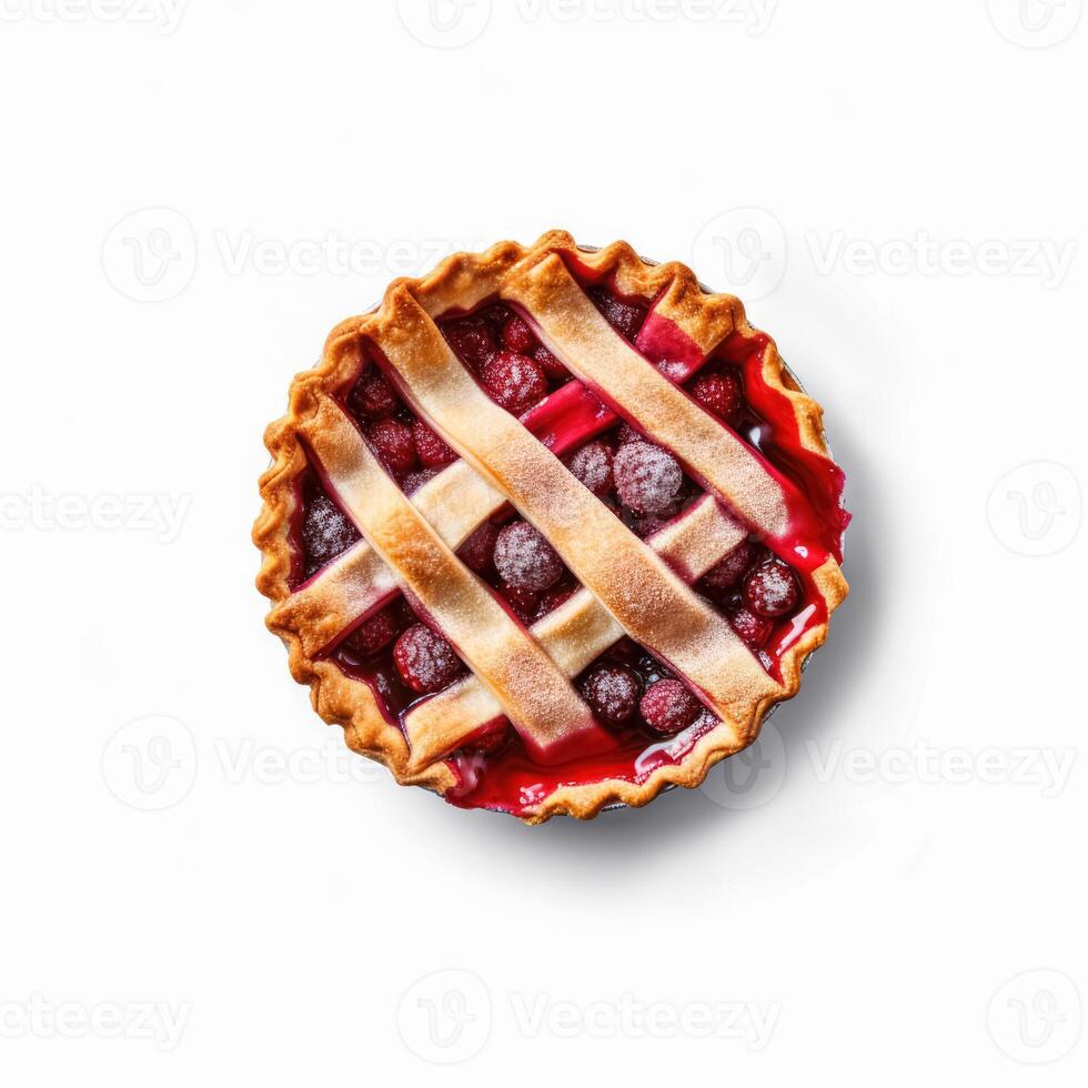 Delicious Berry Pie isolated on white background, photo