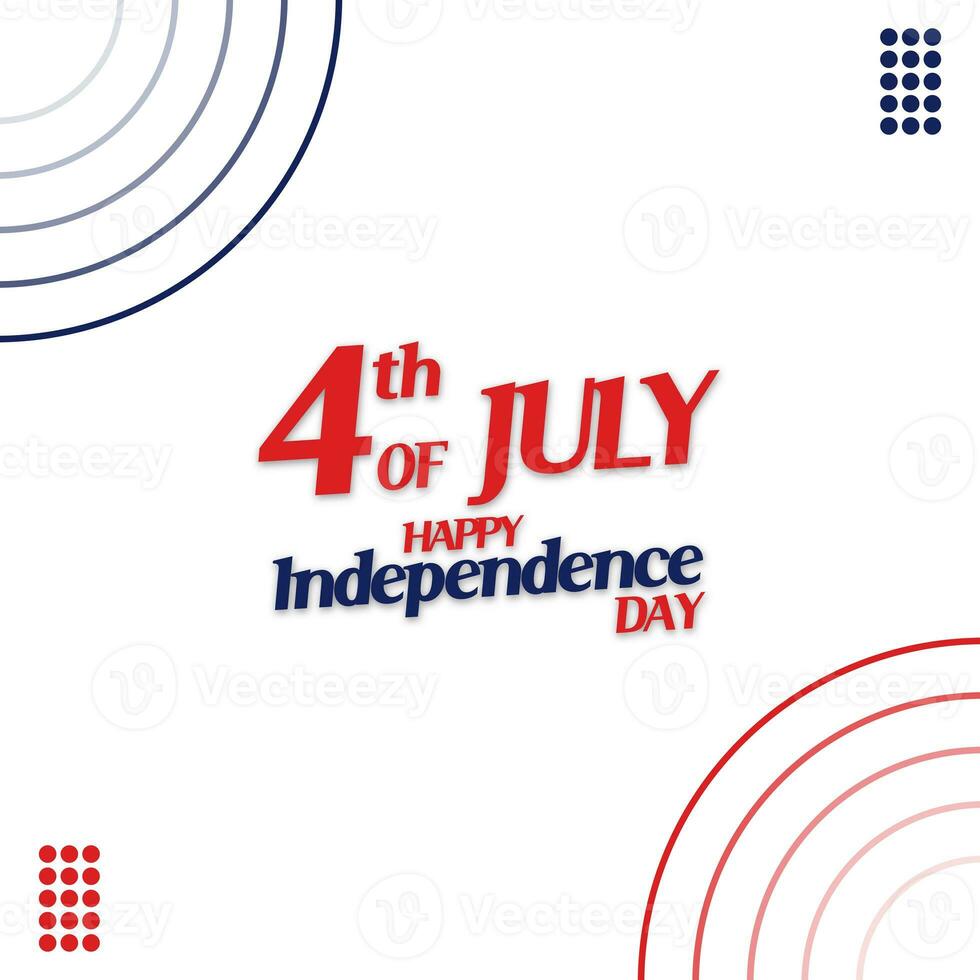 4th of July Independence day of USA Ad design with Circle Lines photo