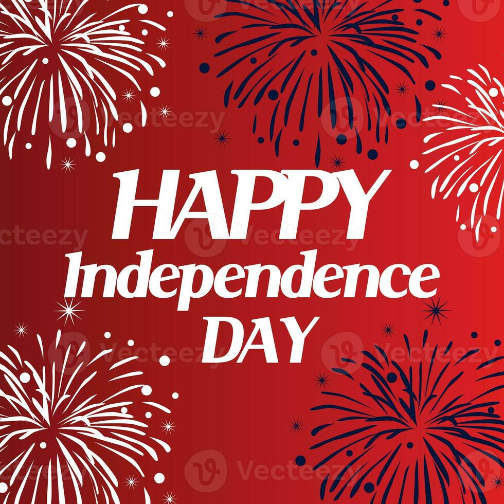 4th of July Happy Independence day of USA Ad design In Red Color photo