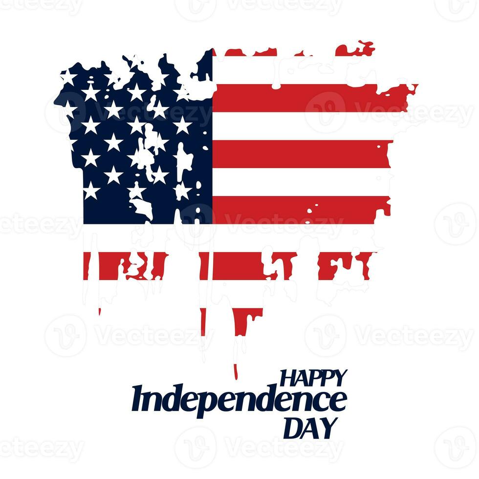 4th of July Happy Independence day with USA flag design photo