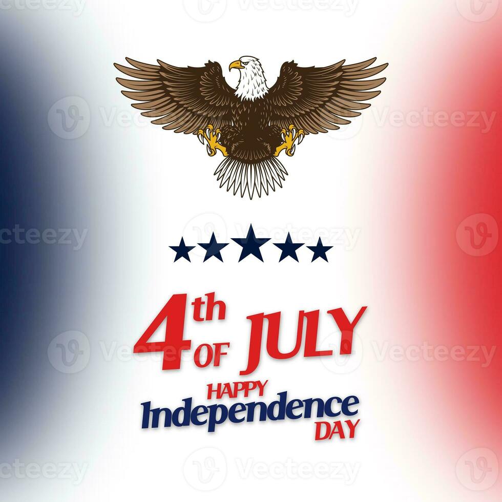 4th of July Ad design With eagle and USA flag Color photo