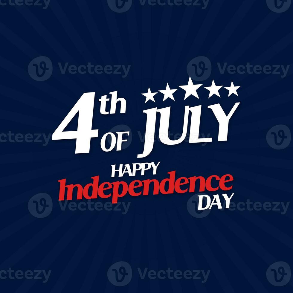 4th of July USA Ad design with Simple Blue Color Lines photo